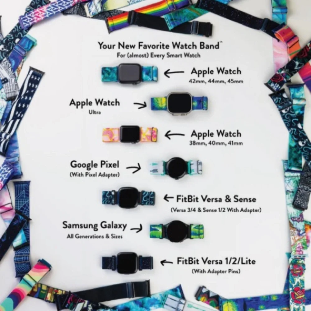 Zox watch band multi color with books